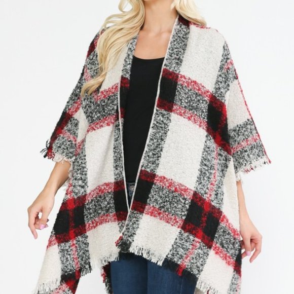 LAST ONE The Belle Seasonal Plaid Kimono Cardigan - Picture 2 of 5